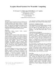 Eyeglass-Based Systems For Wearable Computing