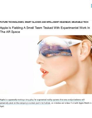Apple Is Fielding A Team Tasked With Pilot AR Projects