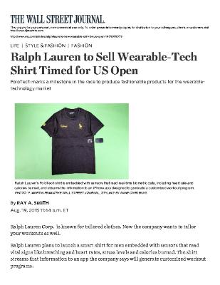 Ralph Lauren to Sell Wearable-Tech Shirt