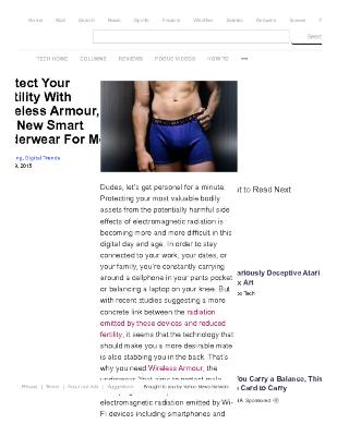 Protect Your Fertility With Wireless Armour, the New Smart Underwear For Men