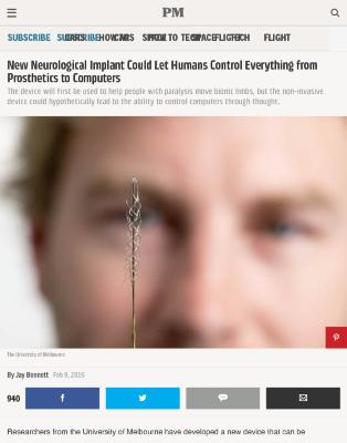 New Neurological Implant Could Let Humans Control Everything from Prosthetics to Computers