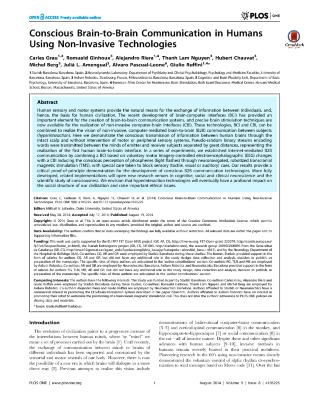 Conscious Brain-to-Brain Communication in Humans Using Non-Invasive Technologies