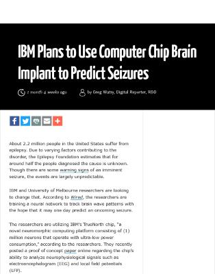 IBM Plans to Use Computer Chip Brain Implant to Predict Seizures