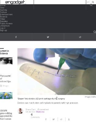 'Biopen' lets Doctors 3D Print Cartilage During Surgery