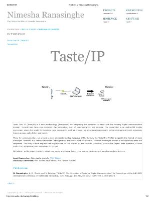 Taste Over IP - Portfolio of Nimesha Ranasinghe