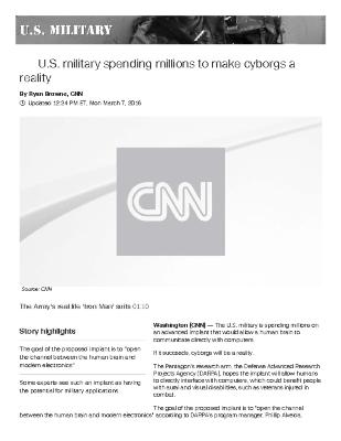 U.S. military spending millions to make cyborgs a reality