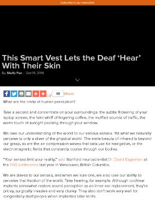 This Smart Vest Lets the Deaf 'Hear' With their Skin