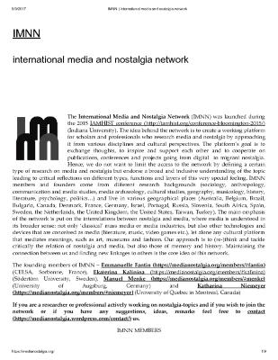 International Media and Nostalgia Network (IMNN)