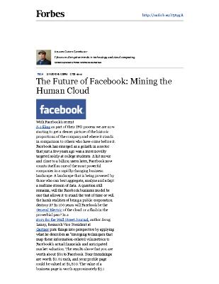 The Future of Facebook: Mining the Human Cloud

