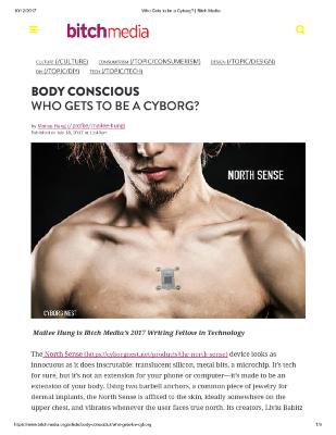 WHO GETS TO BE A CYBORG?