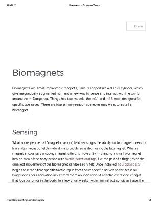 Dangerous Things - Biomagnets