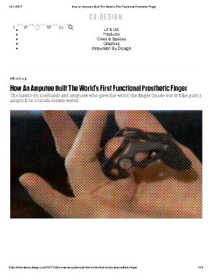 How An Amputee Built The World’s First Functional Prosthetic Finger