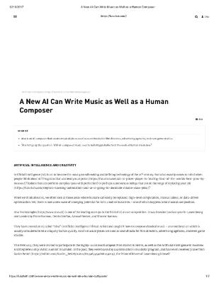 A New AI Can Write Music as Well as a Human Composer