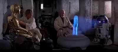 Star Wars - Episode IV - A New Hope - R2D2 Plays a Holographic Recording of Princess Leia