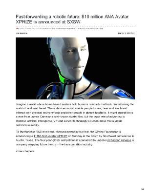 Fast-forwarding a robotic future: $10 million ANA Avatar XPRIZE is announced at SXSW