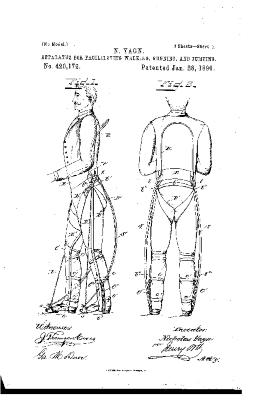 Apparatus for facilitating walking (US Patent 420179A)