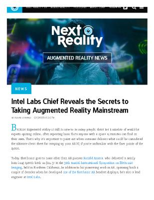 Intel Labs Chief Reveals the Secrets to Taking Augmented Reality Mainstream