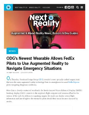 ODG's Newest Wearable Allows FedEx Pilots to Use Augmented Reality to Navigate Emergency Situations