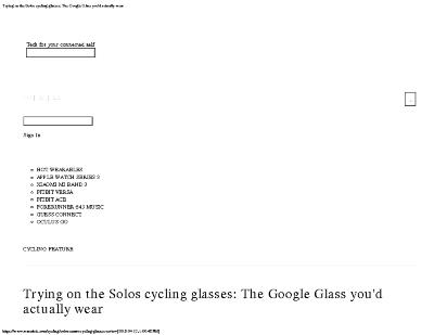 Trying on the Solos cycling glasses: The Google Glass you'd actually wear