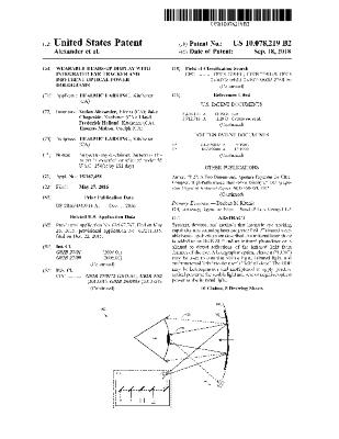 Wearable heads-up display with integrated eye tracker and different optical power holograms (Patent US10078219B2)