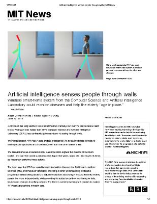 Artificial intelligence senses people through walls