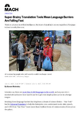 Super-Brainy Translation Tools Mean Language Barriers Are Falling Fast
