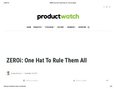ZEROi: One Hat To Rule Them All