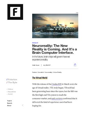 Neuroreality: The New Reality is Coming. And It’s a Brain Computer Interface.