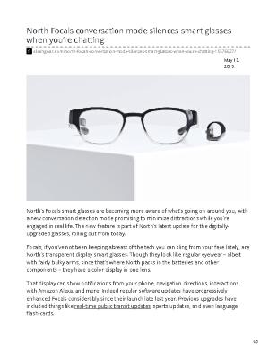 North Focals conversation mode silences smart glasses when you’re chatting