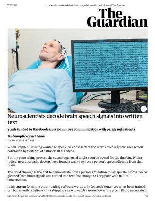 Neuroscientists decode brain speech signals into written text
