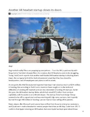 Another AR headset startup closes its doors