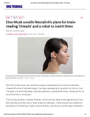 Elon Musk unveils Neuralink’s plans for brain-reading ‘threads’ and a robot to insert them