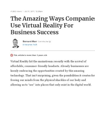 The Amazing Ways Companies Use Virtual Reality for Business Success