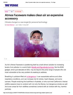 Atmos Faceware makes clean air an expensive accessory