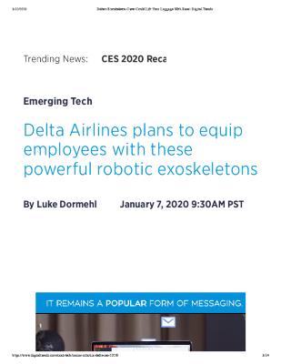 Delta Airlines plans to equip employees with these powerful robotic exoskeletons