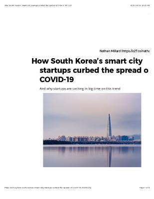 How South Korea’s smart city startups, curbed the spread of COVID-19