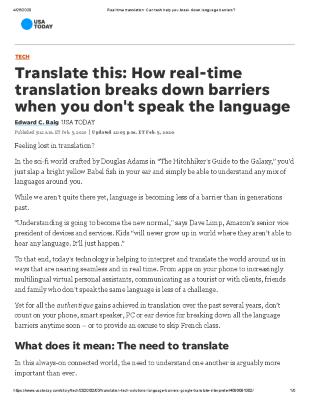 Translate this: How real-time translation breaks down barriers when you don't speak the language