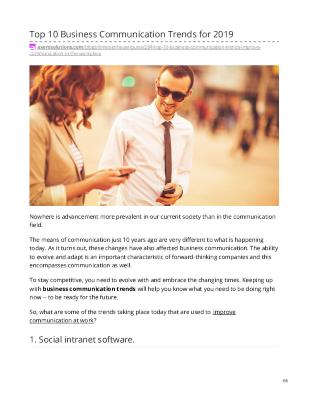 Top 10 Business Communication Trends - Improve Communication in the Workplace 