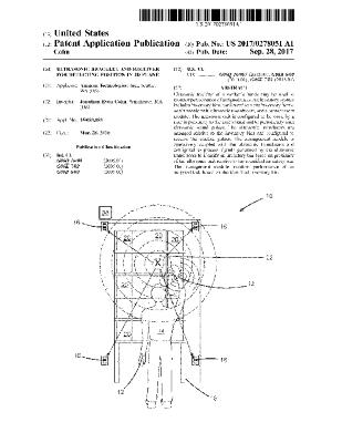 ULTRASONIC BRACELET AND RECEIVER FOR DETECTING POSITION IN 2D PLANE (Patent US20170278051A1)