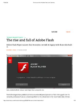 The rise and fall of Adobe Flash
