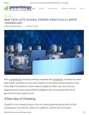 New Tech Lets School Papers Practically Write Themselves