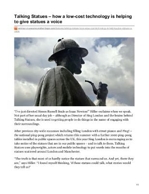 Talking Statues – How a Low-Cost Technology Is Helping to Give Statues a Voice