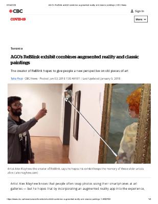 AGO's ReBlink exhibit combines augmented reality and classic paintings