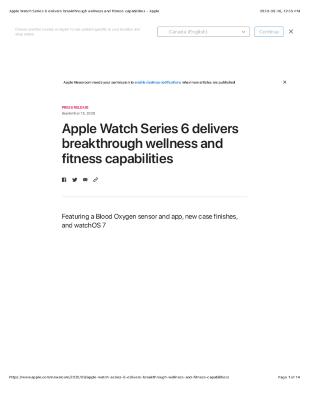 Apple Watch Series 6 delivers breakthrough wellness and fitness capabilities