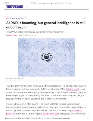 AI R&amp;D is booming, but general intelligence is still out of reach