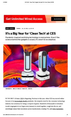 It's a Big Year for ‘Clean Tech’ at CES
