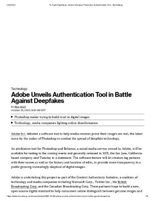 Adobe Unveils Authentication Tool in Battle Against Deepfakes