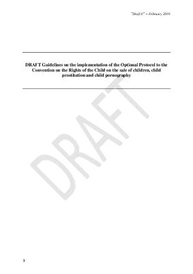 DRAFT Guidelines on the implementation of the Optional Protocol to the Convention on the Rights of the Child on the sale of children, child prostitution and child pornography