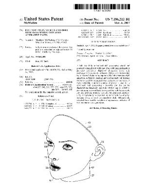 Full size fully articulated doll with selectivetly displayed alternative faces (Patent US7186212B1)