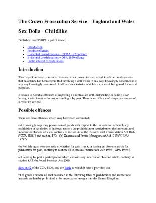 Childlike Sex Dolls United Kingdom Guidance